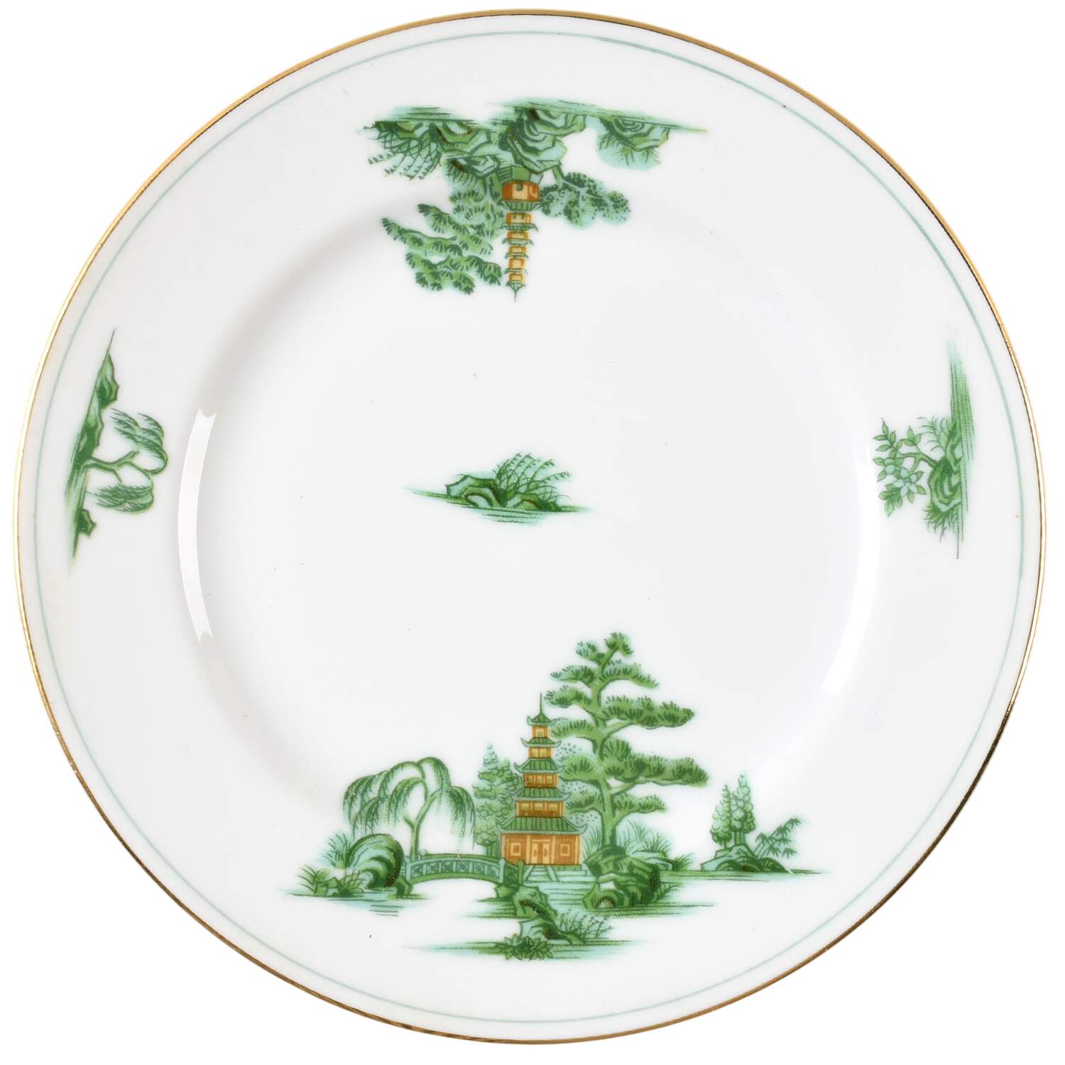 Green Willow Bread & Butter Plate by Narumi-1