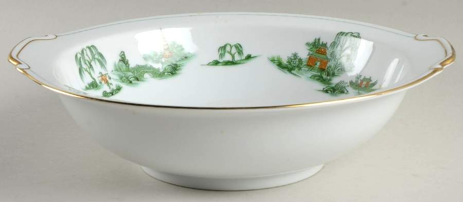 Green Willow 10" Round Vegetable Bowl by Narumi-1