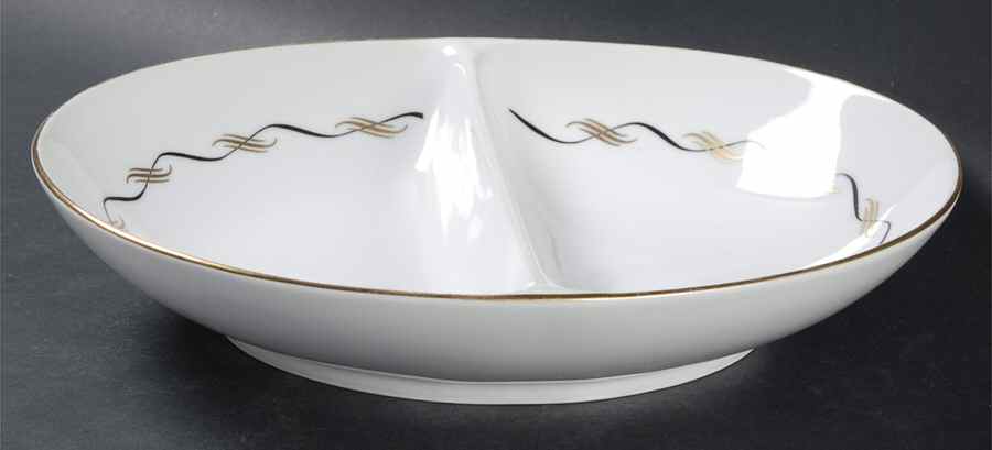 Heritage 10" Oval Divided Vegetable Bowl by Narumi-1
