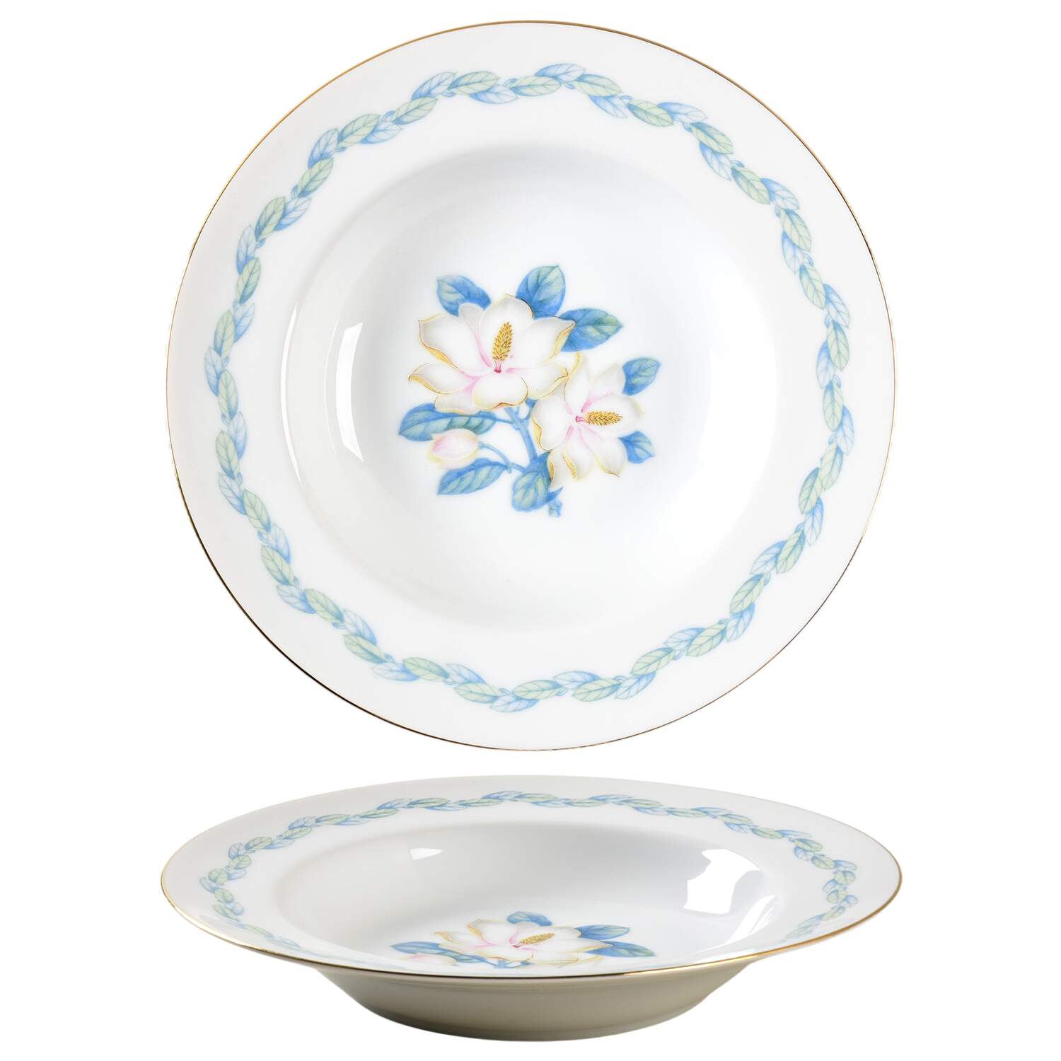 Magnolia Rim Soup Bowl by Narumi-1