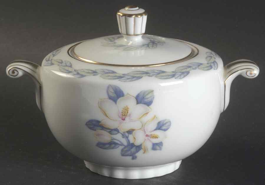 Magnolia Sugar Bowl & Lid by Narumi-1