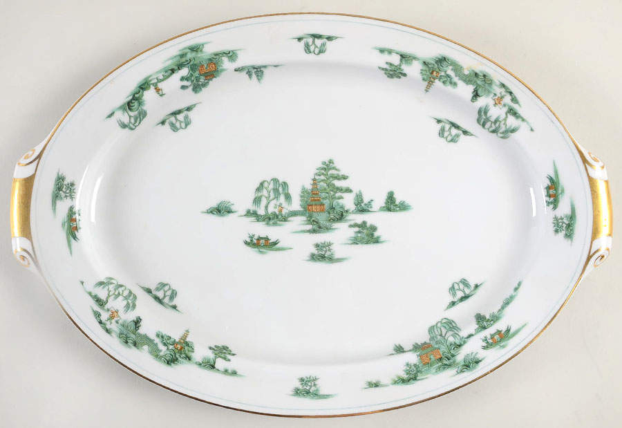 Manchu 17" Oval Serving Platter by Narumi-1