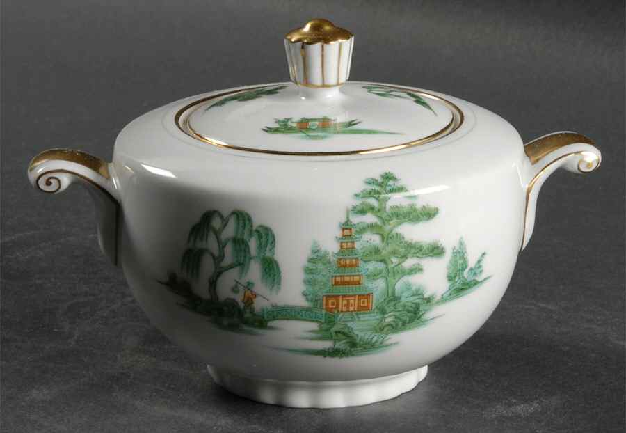 Manchu Sugar Bowl & Lid by Narumi-1