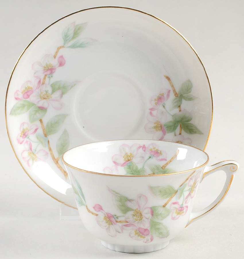 Mountain Cherry Footed Cup & Saucer Set by Narumi-1