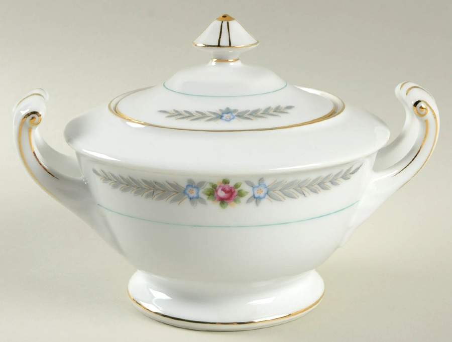 Olive Leaves Sugar Bowl & Lid by Narumi-1