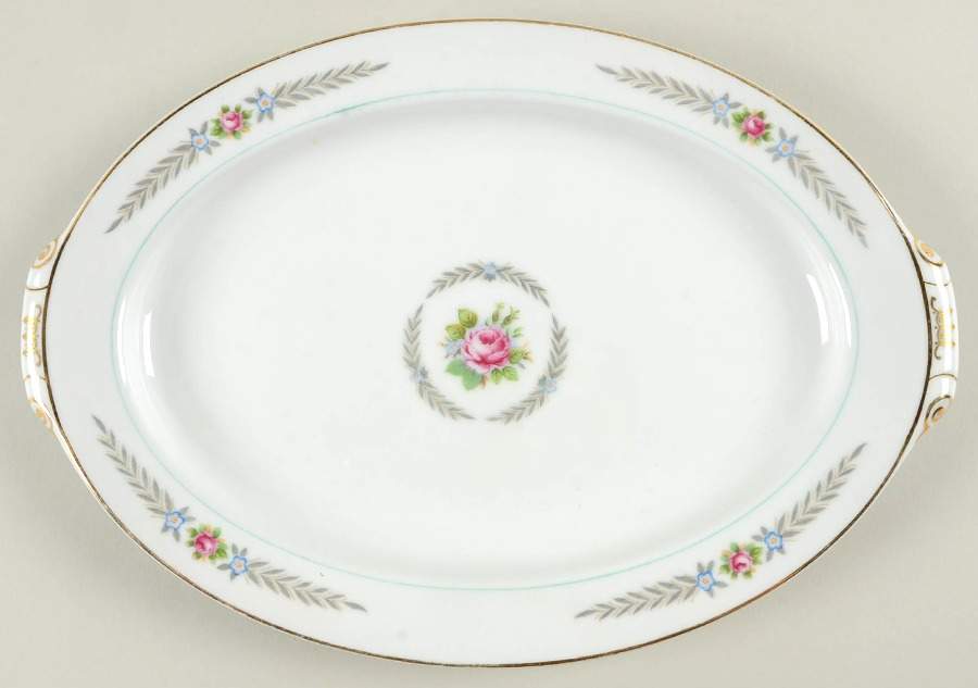 Olive Leaves 12" Oval Serving Platter by Narumi-1