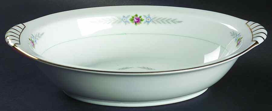 Olive Leaves 11" Oval Vegetable Bowl by Narumi-1