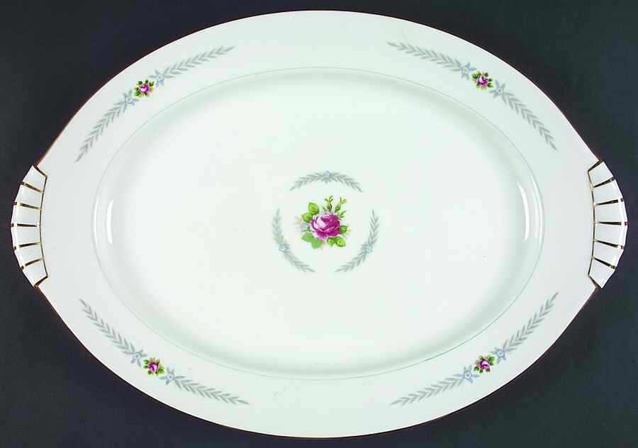 Olive Leaves 17" Oval Serving Platter by Narumi-1
