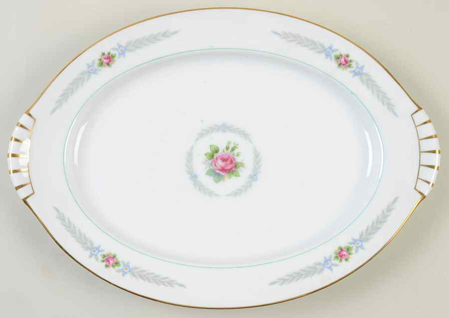 Olive Leaves 12" Oval Serving Platter by Narumi-1