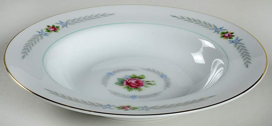 Olive Leaves Rim Soup Bowl by Narumi-1