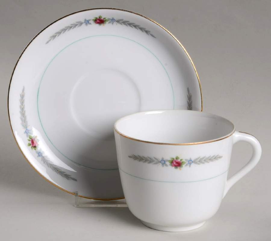 Olive Leaves Oversized Cup & Saucer Set by Narumi-1