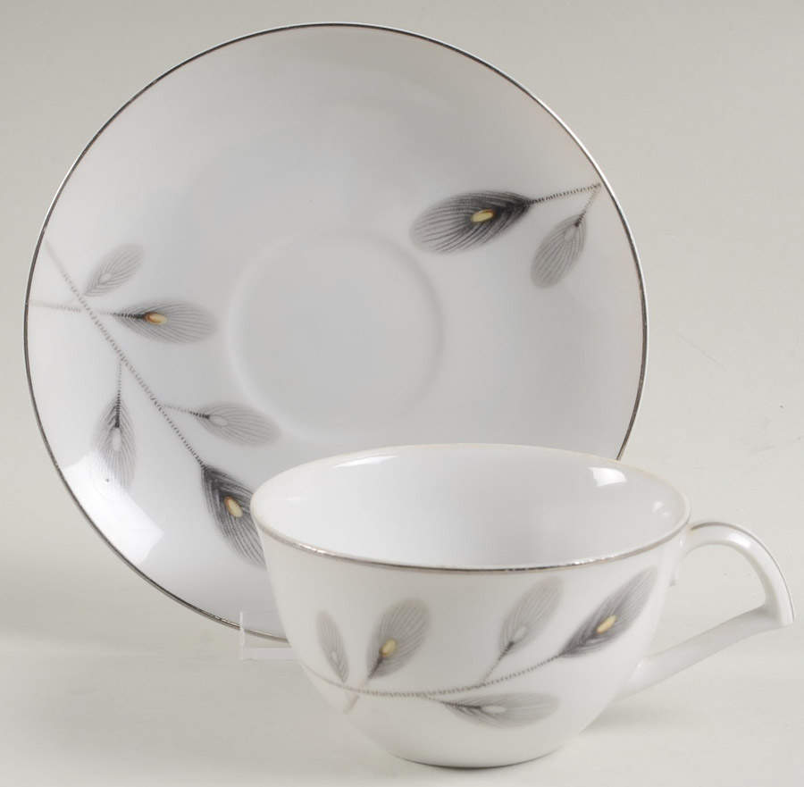Oriental Pine Flat Cup & Saucer Set by Narumi-1
