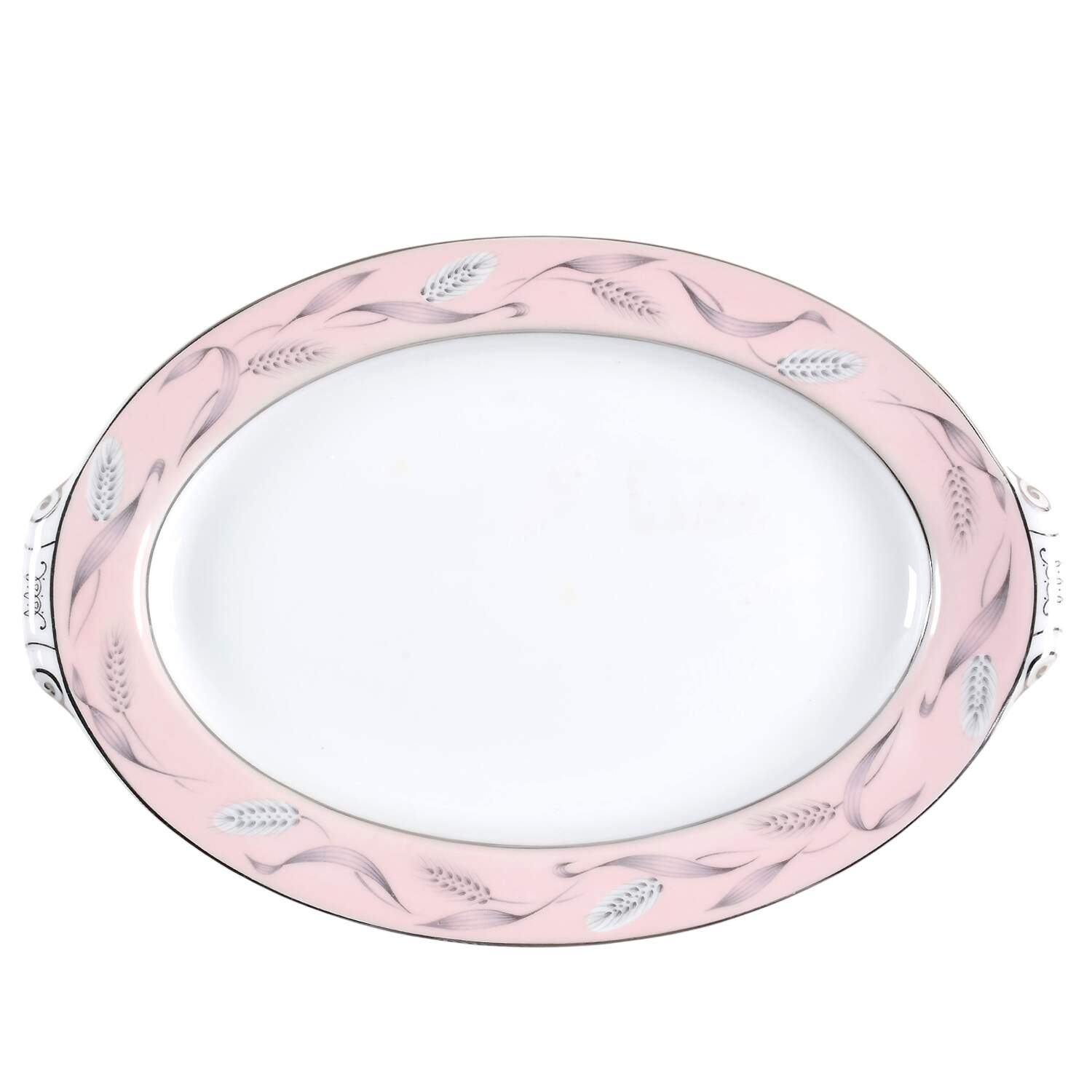Pink Wheat 12" Oval Serving Platter by Narumi-1
