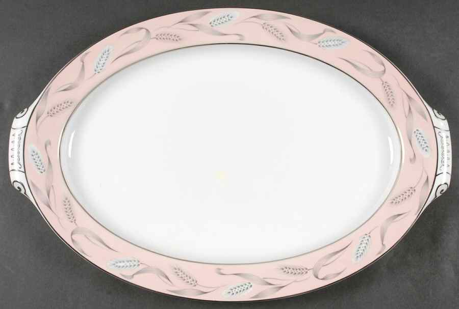 Pink Wheat 17" Oval Serving Platter by Narumi-1