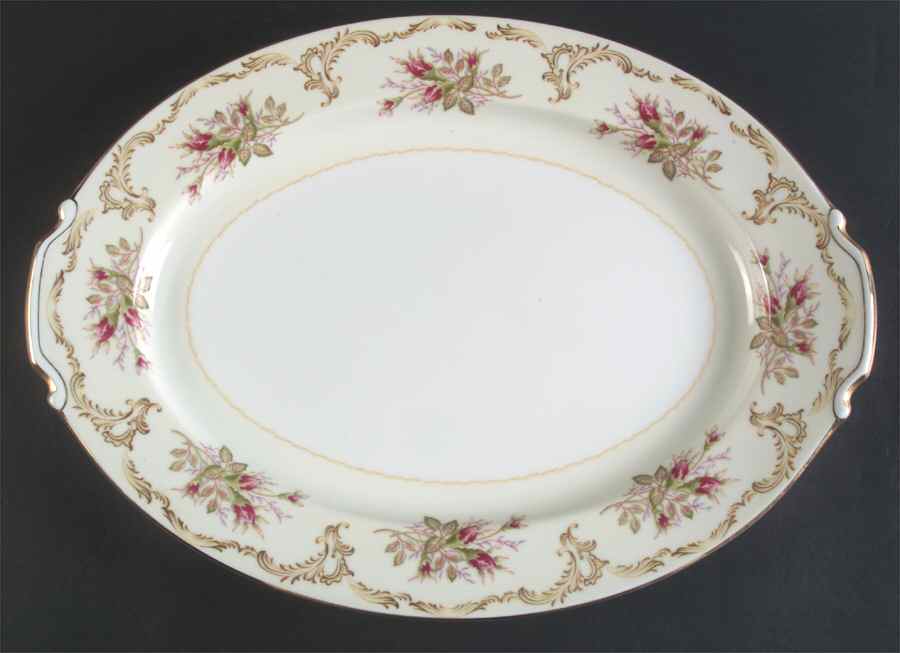 Rosebud 16" Oval Serving Platter by Narumi-1