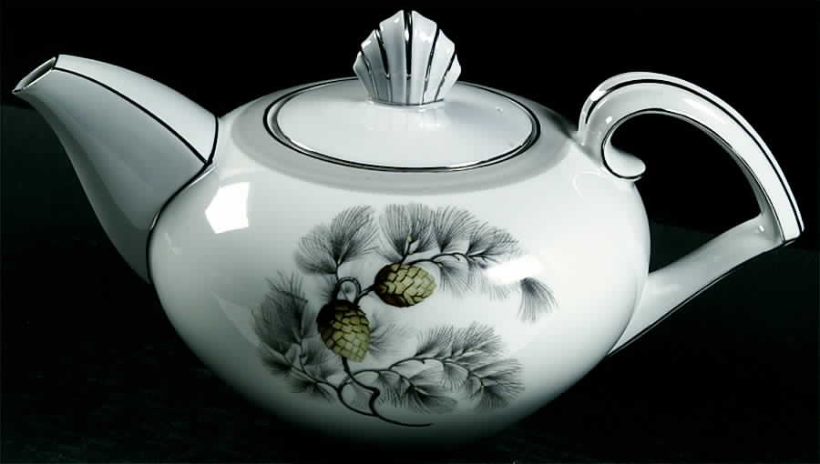 Silver Pine Teapot & Lid by Narumi-1