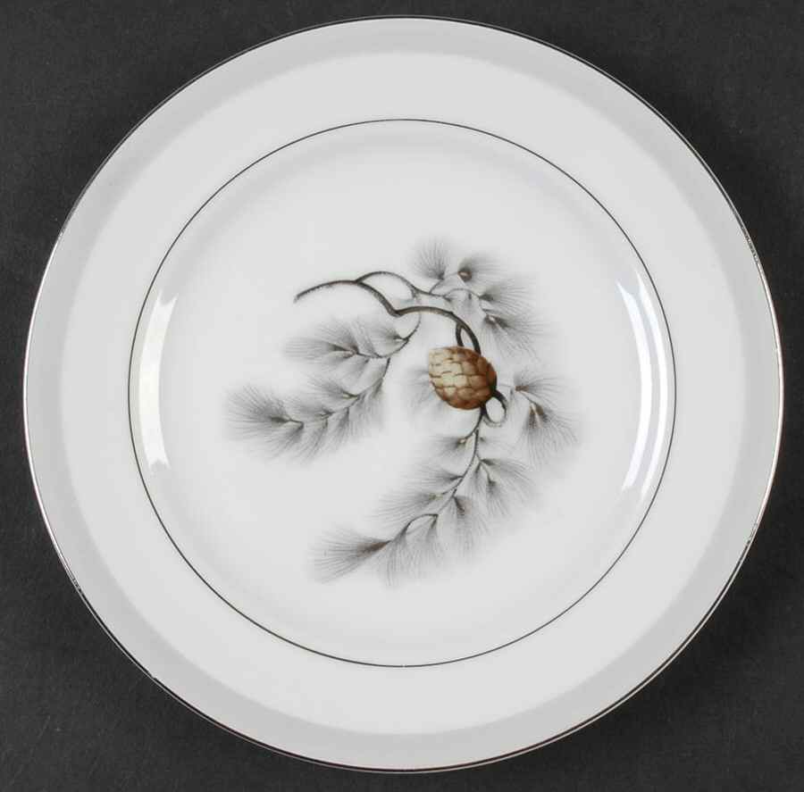 Silver Pine Bread & Butter Plate by Narumi-1