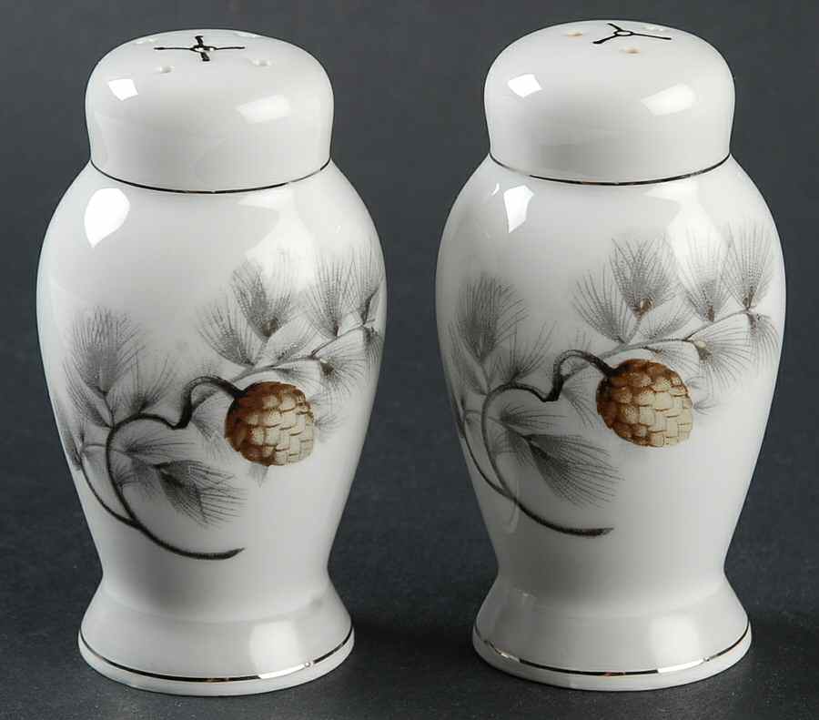 Silver Pine Salt & Pepper Set by Narumi-1