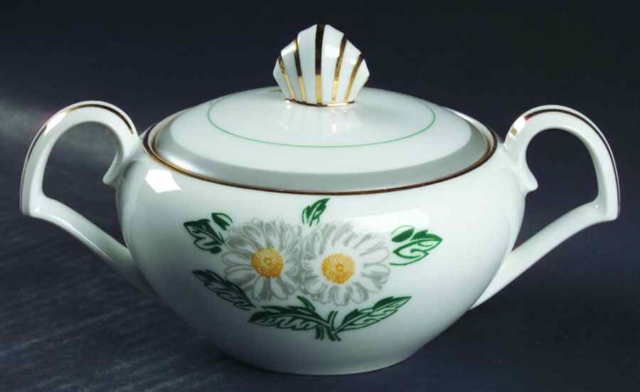 Whitedaisy Sugar Bowl & Lid by Narumi-1