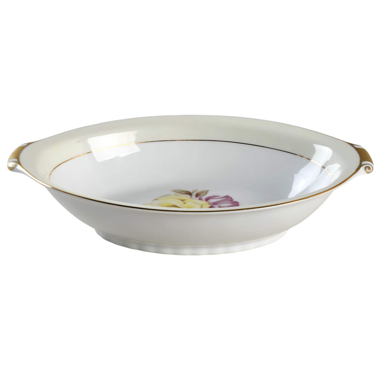 Yellow Rose 11" Oval Vegetable Bowl by Narumi-1