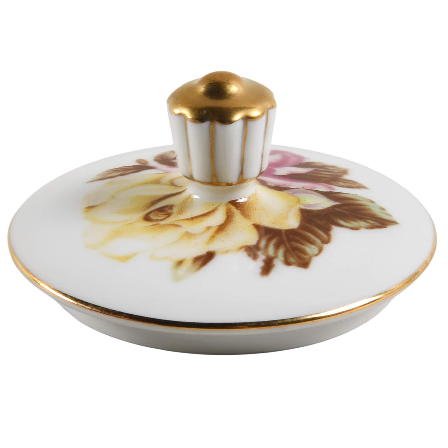 Yellow Rose Lid for Sugar Bowl by Narumi-1