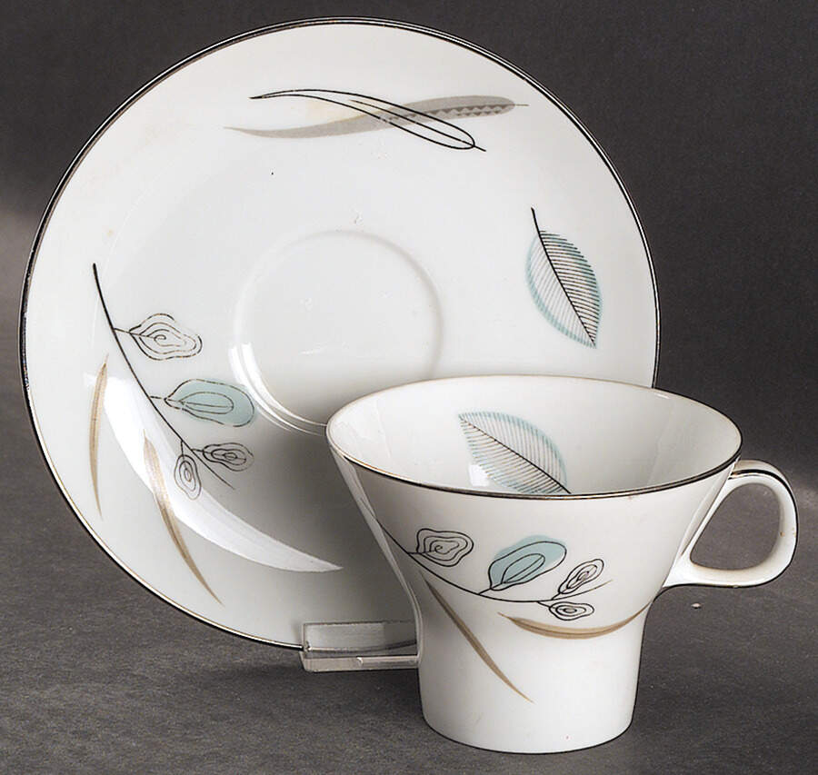 1358 Flat Cup & Saucer Set by Noritake-1