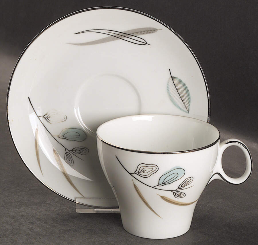 1358 Flat Cup & Saucer Set by Noritake-1