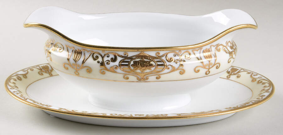 175 Gravy Boat with Attached Underplate by Noritake-1