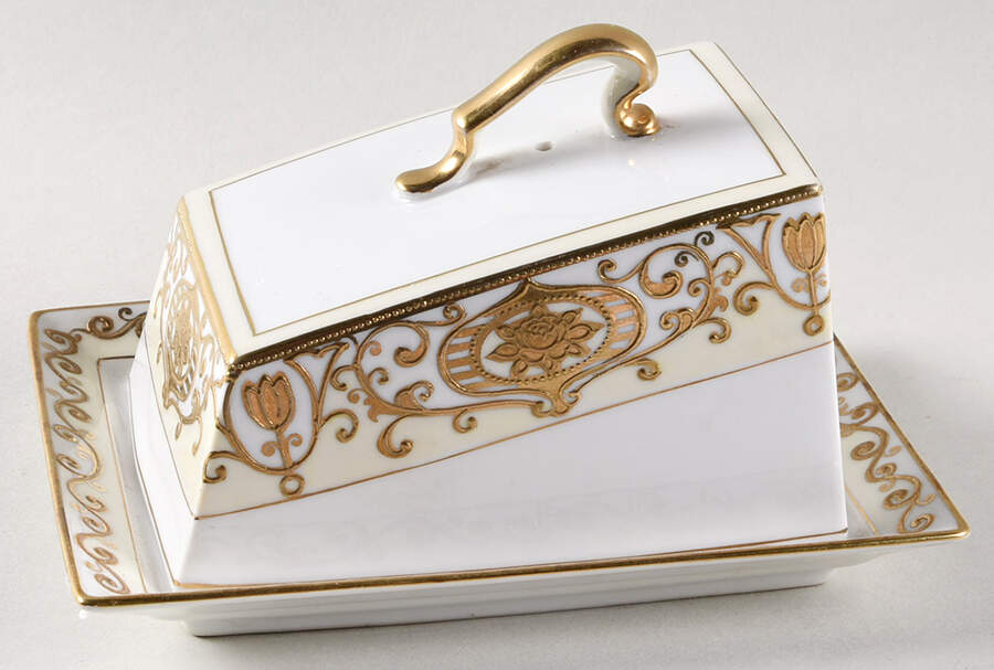 175 Cheese Dish with Lid (Wedge) by Noritake-1