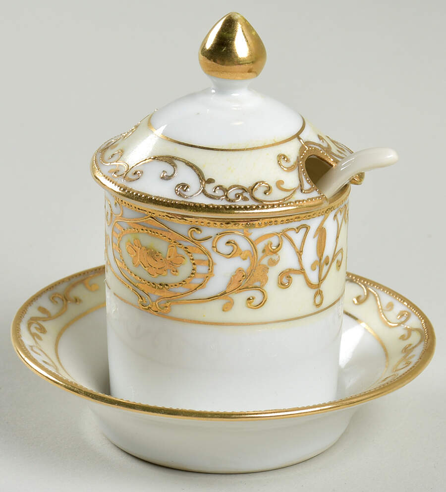 175 Mustard with Lid & Attached Underplate by Noritake-1