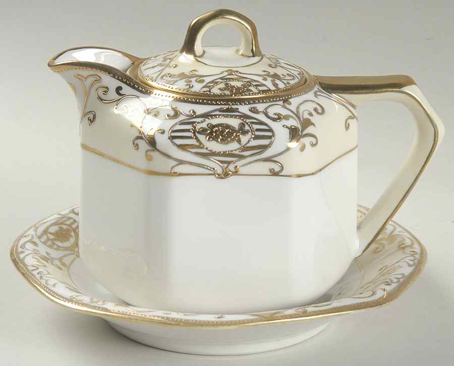 175 Large Syrup with Lid and Underplate by Noritake-1
