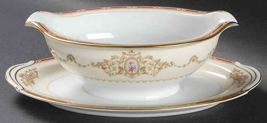1802 Gravy Boat with Attached Underplate by Noritake-1