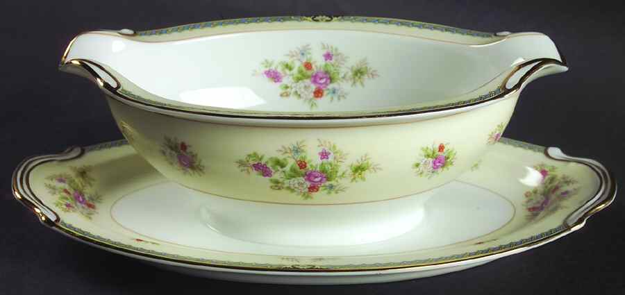 1850 Gravy Boat with Attached Underplate by Noritake-1