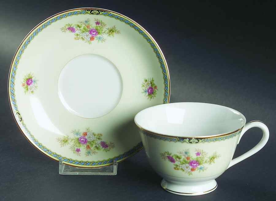 1850 Footed Cup & Saucer Set by Noritake-1