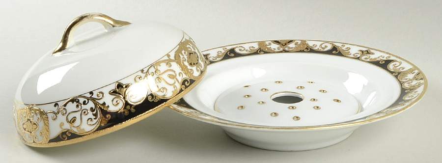 20056 Round Covered Butter with Strainer by Noritake-1