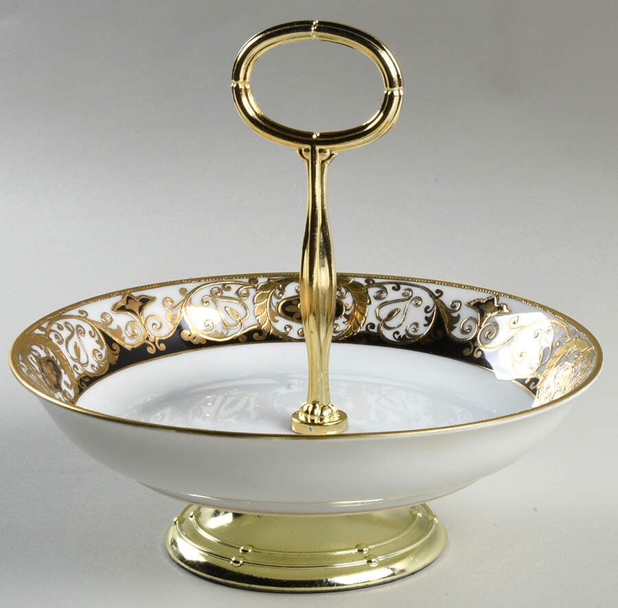 20056 6"-7" Handled Footed Nut Dish HC by Noritake-1