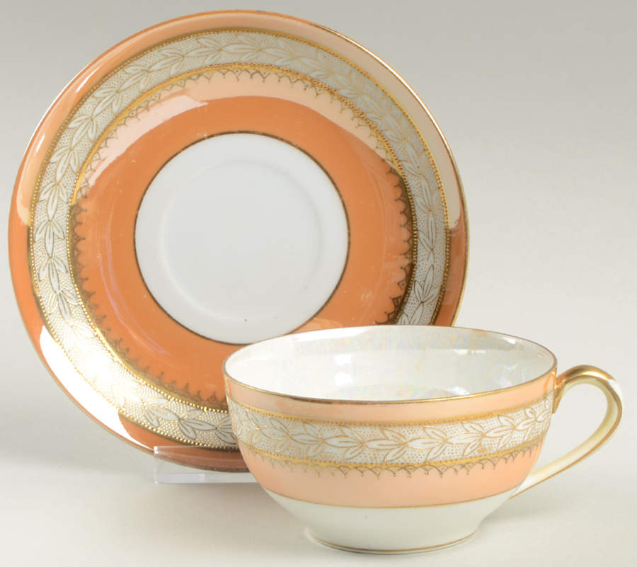 33900 Amber Flat Cup & Saucer Set by Noritake-1