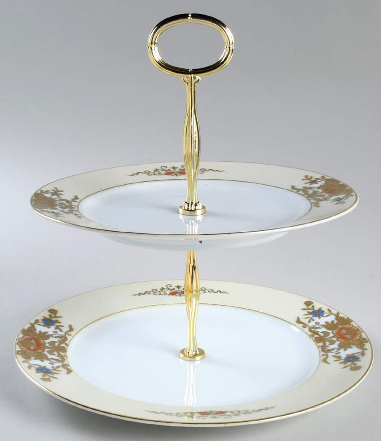 42200 6 5/8"-10"  2 Tiered Serving Tray (Dp, Sp) HC by Noritake-1