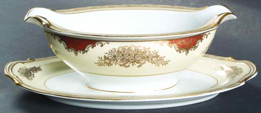 4986 Gravy Boat with Attached Underplate by Noritake-1