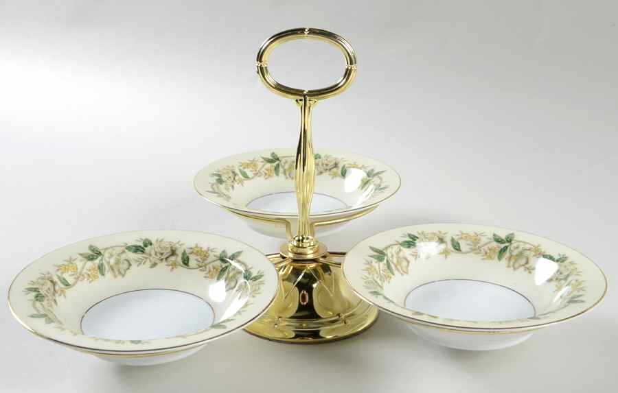 5020 7" x 12" 3-Part Relish & Metal Stand (FR) HC by Noritake-1