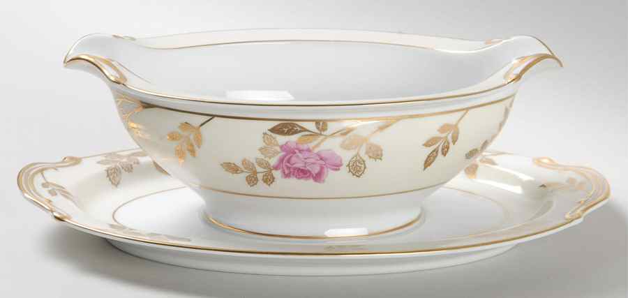 5183 Gravy Boat with Attached Underplate by Noritake-1