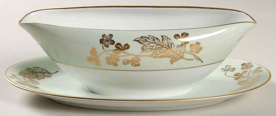 5296 Gravy Boat with Attached Underplate by Noritake-1