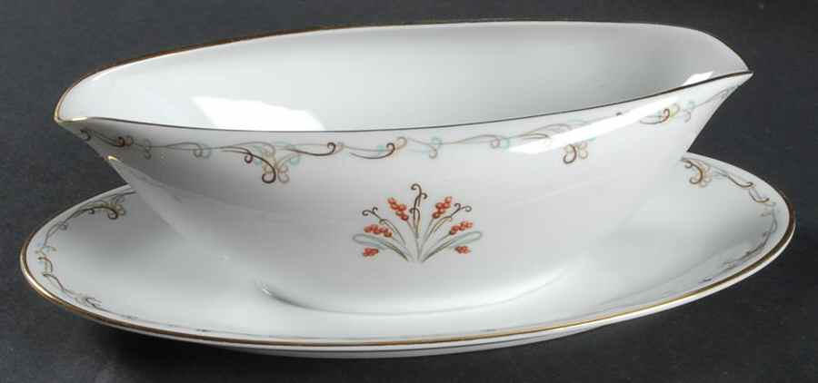 5435 Gravy Boat with Attached Underplate by Noritake-1