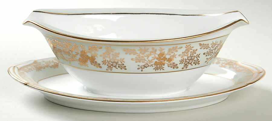 5486 Gravy Boat with Attached Underplate by Noritake-1