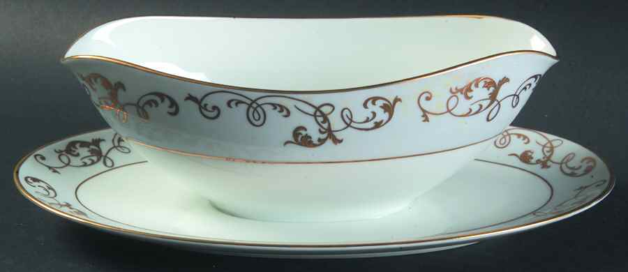 5587 Gravy Boat with Attached Underplate by Noritake-1
