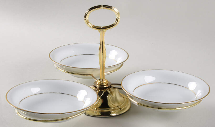 7050 7" x 12" 3-Part Relish & Metal Stand (FR) HC by Noritake-1