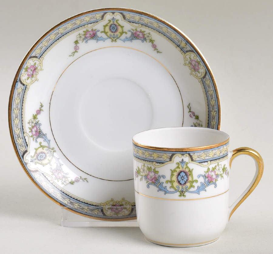 Aberdeen (Older) Flat Demitasse Cup & Saucer Set by Noritake-1