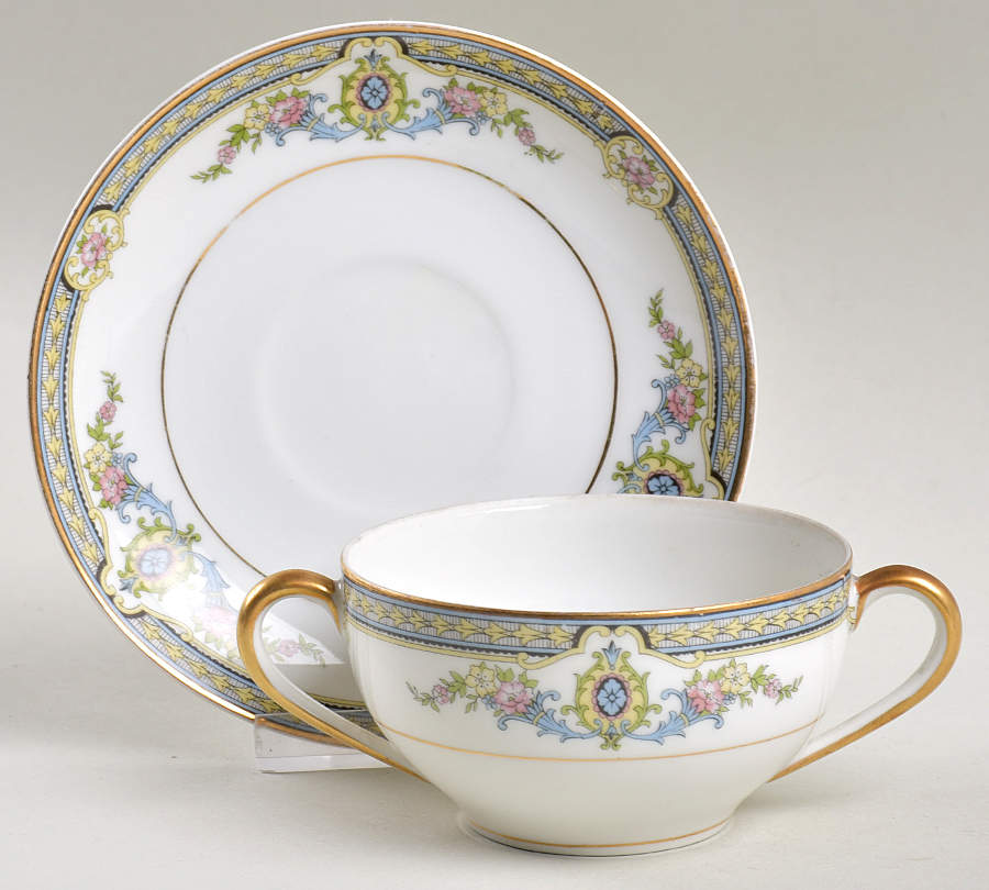 Aberdeen (Older) Flat Bouillon Cup & Saucer by Noritake-1
