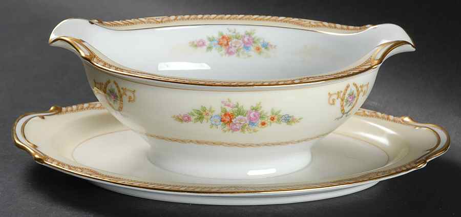 Abelia Gravy Boat with Attached Underplate by Noritake-1