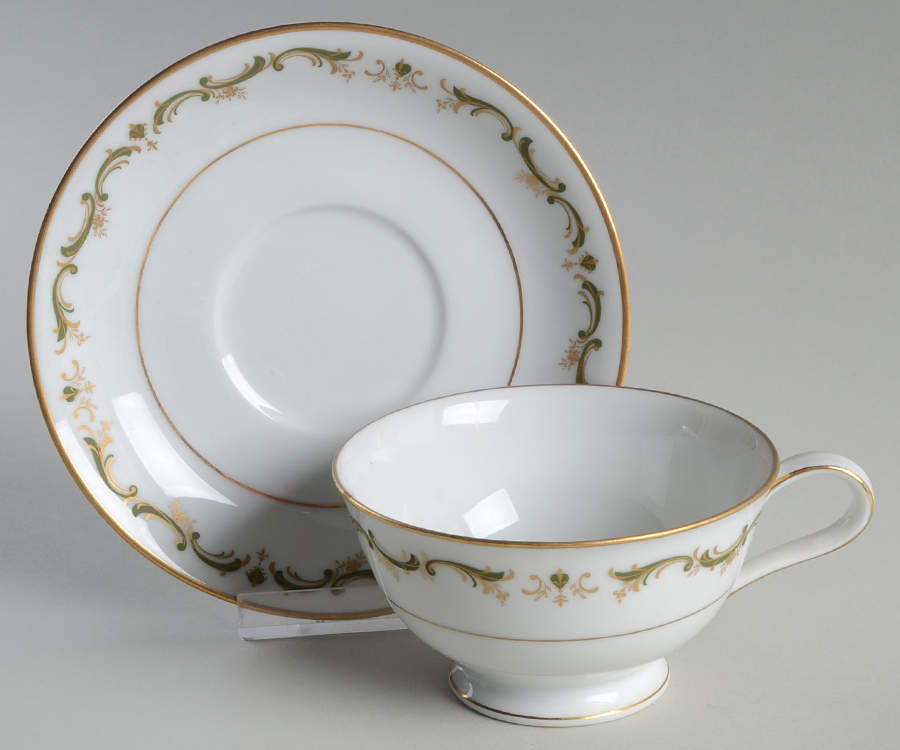 Aberdeen (Newer) Footed Cup & Saucer Set by Noritake-1